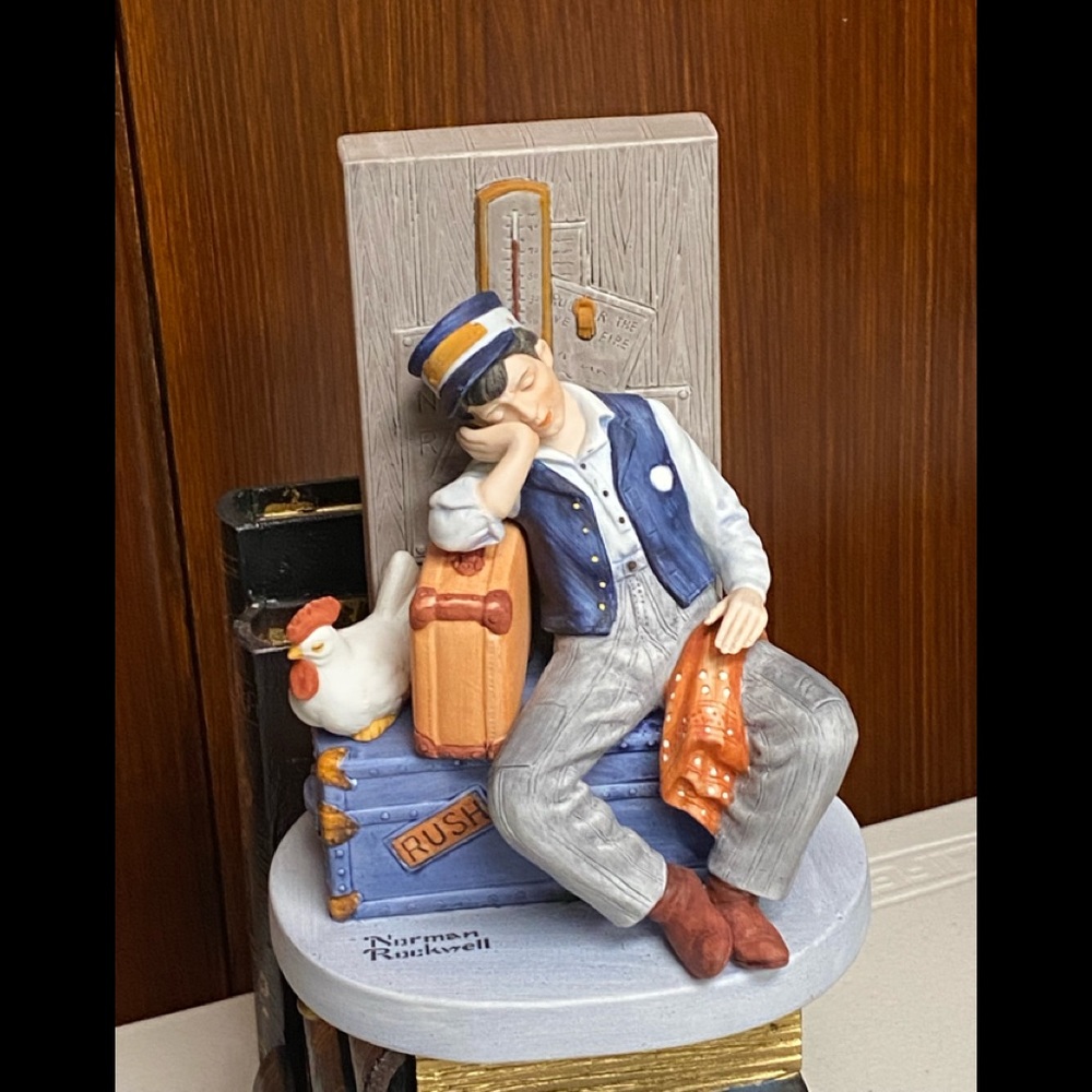 Vintage The 12 Norman Rockwell The Danbury Mint “Asleep On The Job” Figurine